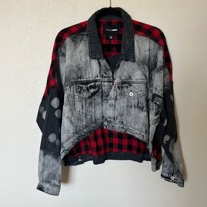Fashion Nova Jean Jacket Backstage Concert Acid Wash Denim